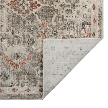 8' X 11' Gray Ivory And Brown Medallion Area Rug