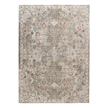 8' X 11' Gray Ivory And Brown Medallion Area Rug