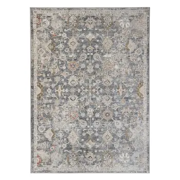 2' X 3' Dark Gray Ivory And Brown Medallion Area Rug