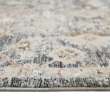 2' X 3' Dark Gray Ivory And Brown Medallion Area Rug