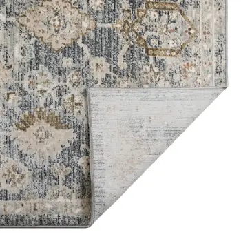 2' X 3' Dark Gray Ivory And Brown Medallion Area Rug