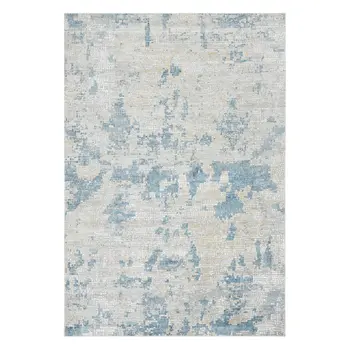 10' X 14' Ivory And Sky Blue Abstract Area Rug