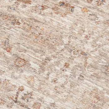 4' X 6' Ivory And Brown Floral Medallion Area Rug With Fringe