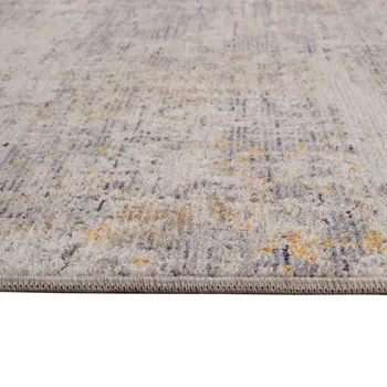 5' X 7' Gray Ivory And Brick Red Abstract Area Rug With Fringe
