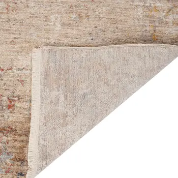 5' X 7' Beige And Brown Abstract Area Rug With Fringe