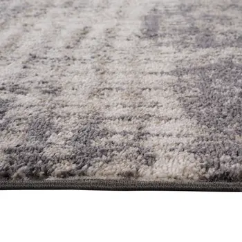 7' X 9' Gray And Ivory Abstract Area Rug