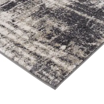 7' X 9' Gray And Ivory Abstract Area Rug
