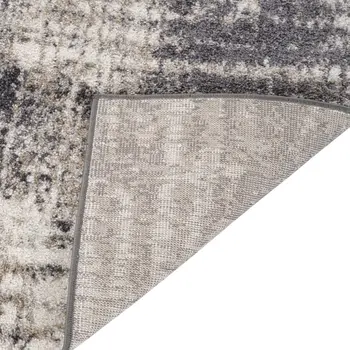7' X 9' Gray And Ivory Abstract Area Rug