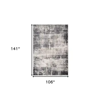 9' X 12' Gray And Ivory Abstract Area Rug
