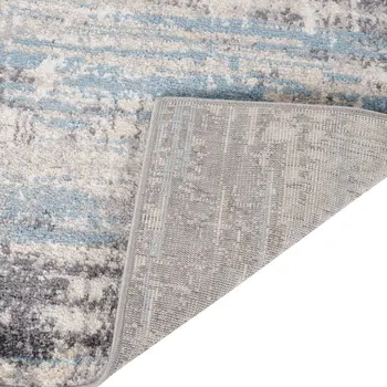 7' X 9' Blue Gray And Ivory Abstract Area Rug