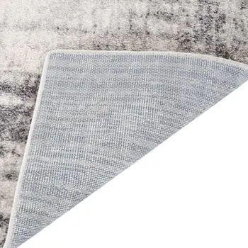 7' X 9' Cream And Gray Abstract Area Rug