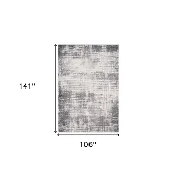 9' X 12' Cream And Gray Abstract Area Rug