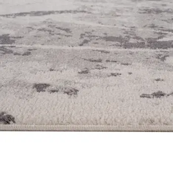 9' X 12' Ivory And Gray Abstract Area Rug