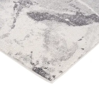 9' X 12' Ivory And Gray Abstract Area Rug