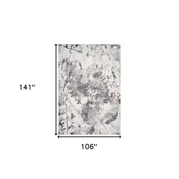 9' X 12' Ivory And Gray Abstract Area Rug