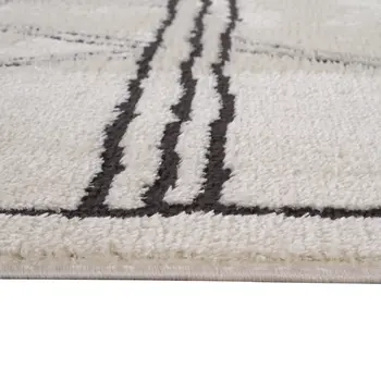 8' X 10' Ivory And Black Geometric Area Rug