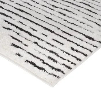 4' X 6' Ivory And Black Geometric Area Rug