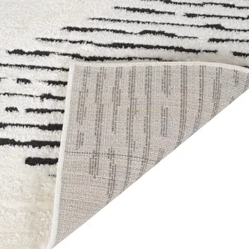 4' X 6' Ivory And Black Geometric Area Rug