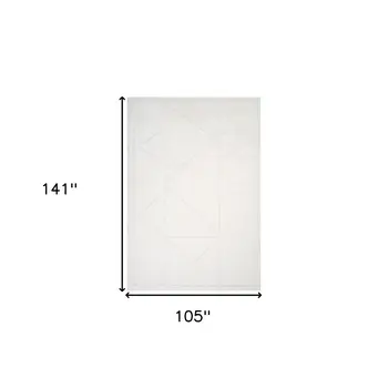 9' X 12' Ivory And Off White Geometric Area Rug