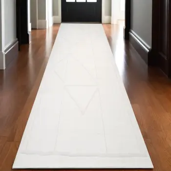 3' X 10' Ivory Moroccan Runner Rug