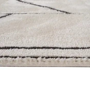 5' X 7' Ivory And Black Geometric Area Rug
