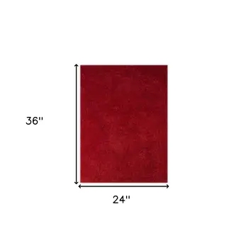 2' X 3' Red Shag Area Rug