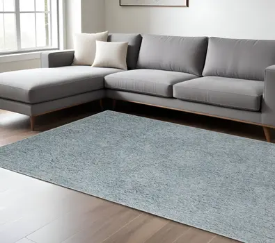 8' X 11' Sky Blue Shag Area Rug