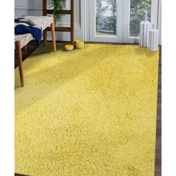 8' X 11' Yellow Shag Area Rug