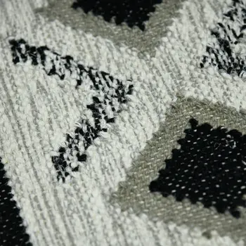 8' X 10' Ivory Gray And Black Wool Tribal Flatweave Handmade Area Rug With Fringe