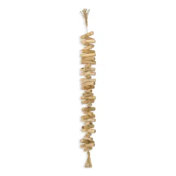 40" Brown Wood Rods And Rope Decorative Tassel