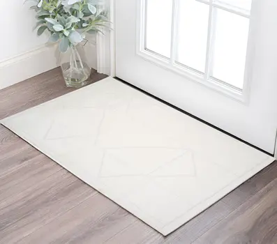 2' X 3' Ivory And Off White Geometric Area Rug