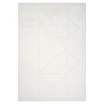 2' X 3' Ivory And Off White Geometric Area Rug
