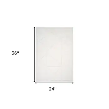 2' X 3' Ivory And Off White Geometric Area Rug