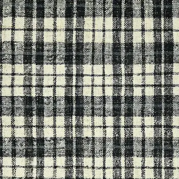 2' X 3' Black And Ivory Jute Plaid Hand Woven Area Rug With Fringe