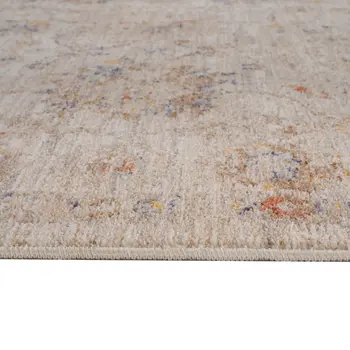 2' X 3' Ivory And Brown Floral Medallion Area Rug With Fringe