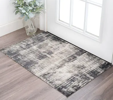 2' X 3' Gray And Ivory Abstract Area Rug