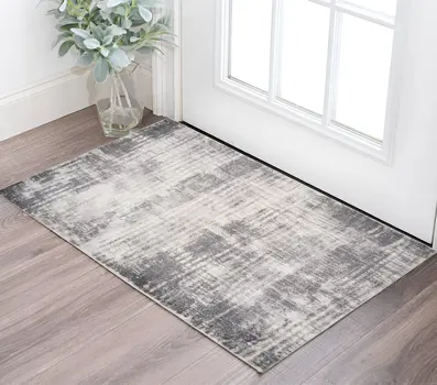 2' X 3' Cream And Gray Abstract Area Rug