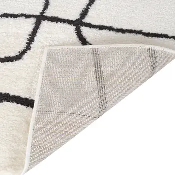2' X 3' Ivory And Black Abstract Area Rug