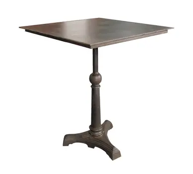 30" Brown Iron Square Pedestal End Table