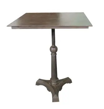 30" Brown Iron Square Pedestal End Table