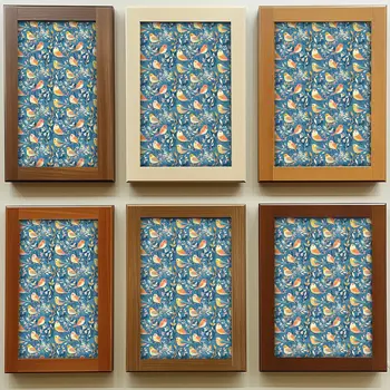 6" x 6" Blue And Yellow Vinyl Arabesque Peel And Stick Removable Tiles