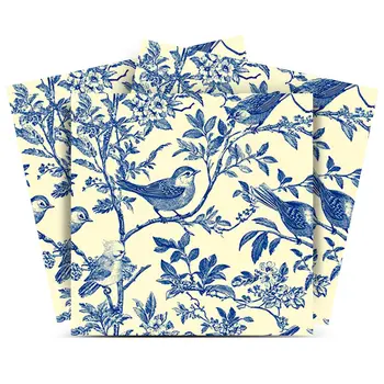 6" x 6" Blue And Yellow Vinyl Arabesque Peel And Stick Removable Tiles
