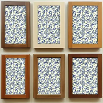 6" x 6" Blue And Yellow Vinyl Arabesque Peel And Stick Removable Tiles