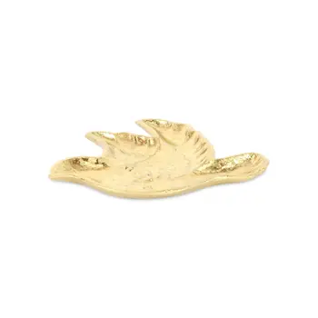 7" Gold Cast Iron Dove Handmade Trinket Tray
