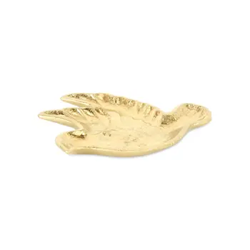 7" Gold Cast Iron Dove Handmade Trinket Tray