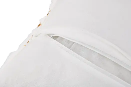 22" White And Gold Abstract Faux Fur Throw Pillow