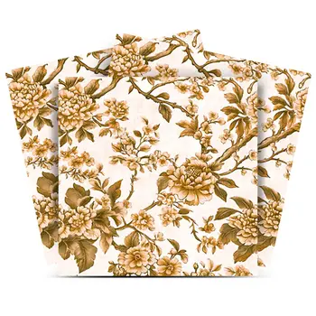 5" x 5" Gold And White Vinyl Arabesque Peel And Stick Removable Tiles