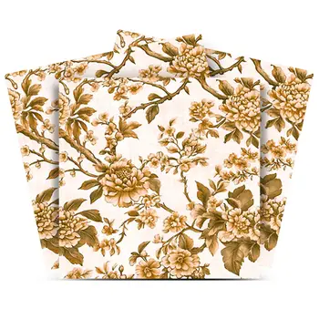 5" x 5" Gold And White Vinyl Arabesque Peel And Stick Removable Tiles