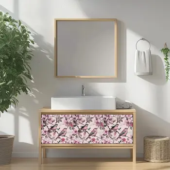 5" x 5" Pink Vinyl Arabesque Peel And Stick Removable Tiles