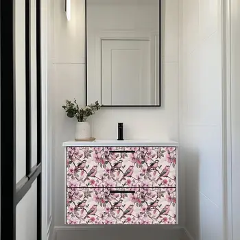 5" x 5" Pink Vinyl Arabesque Peel And Stick Removable Tiles